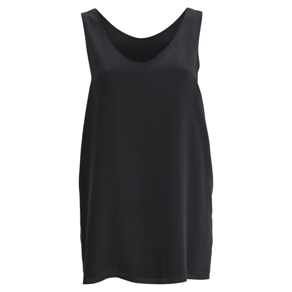 Chloé Scoop Neck Tank Top in Black Silk